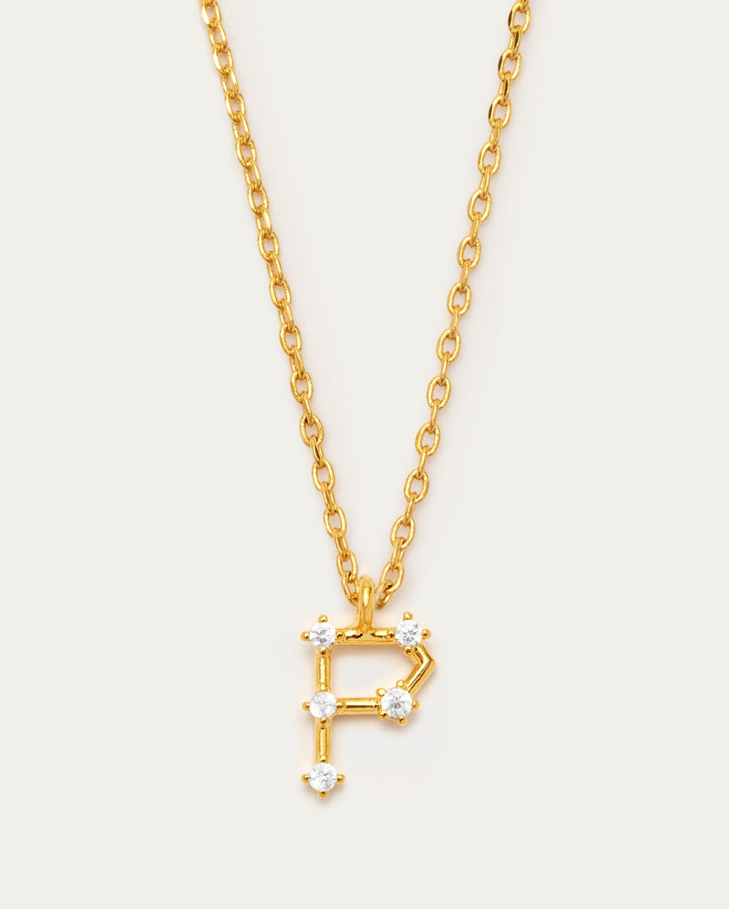 Diamante Initial Letter P Necklace
