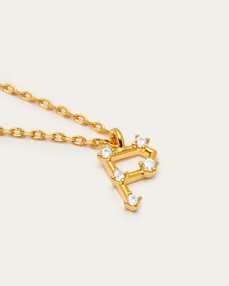 Diamante Initial Letter P Necklace