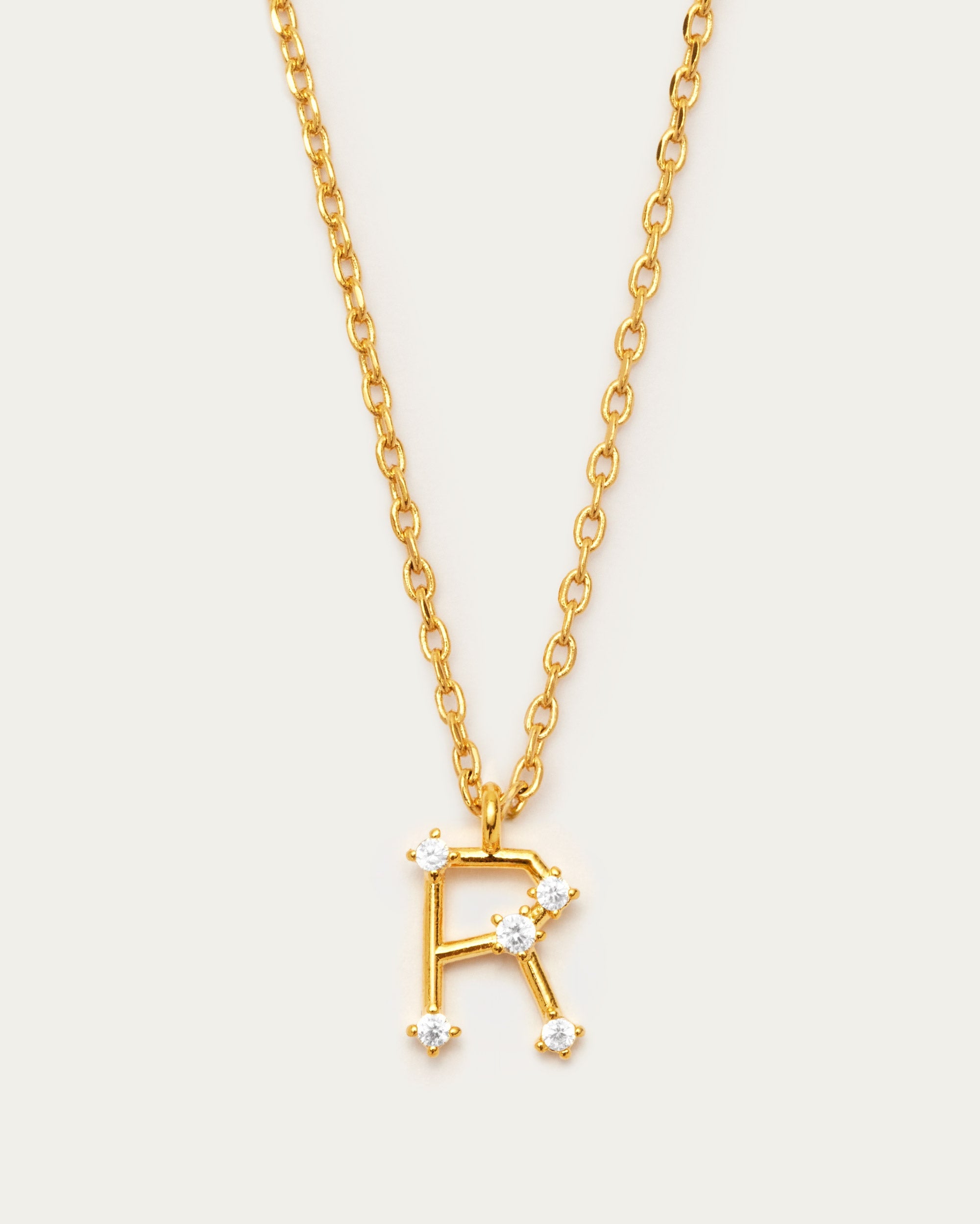 Diamante Initial Letter R Necklace
