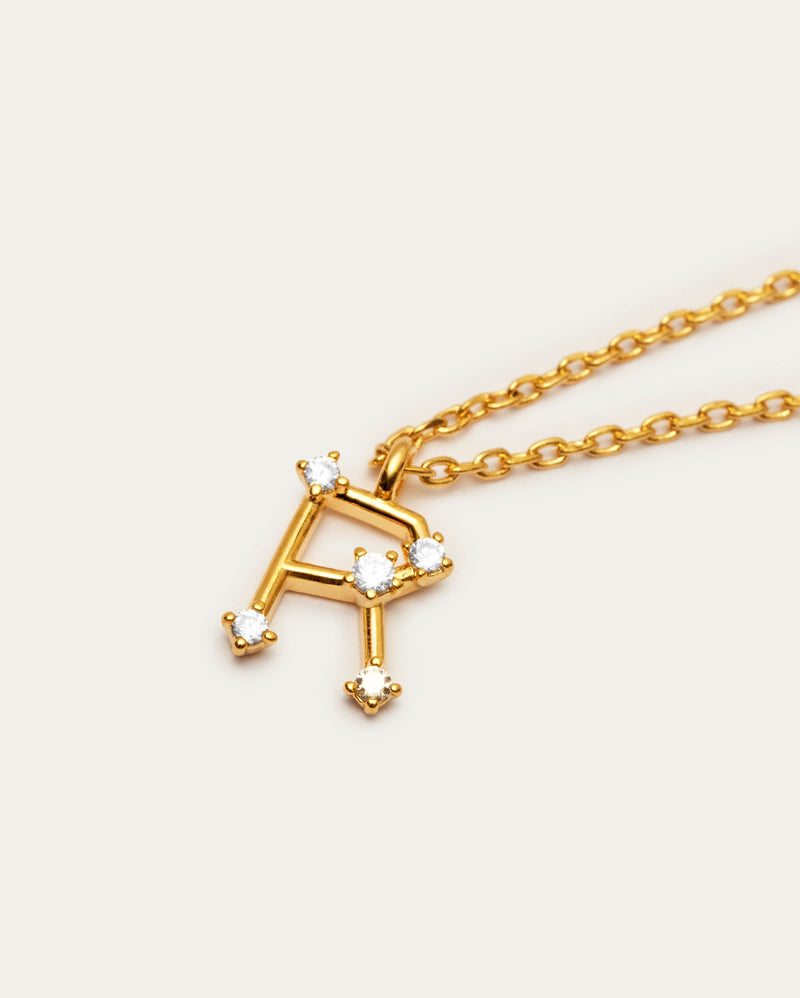 Diamante Initial Letter R Necklace