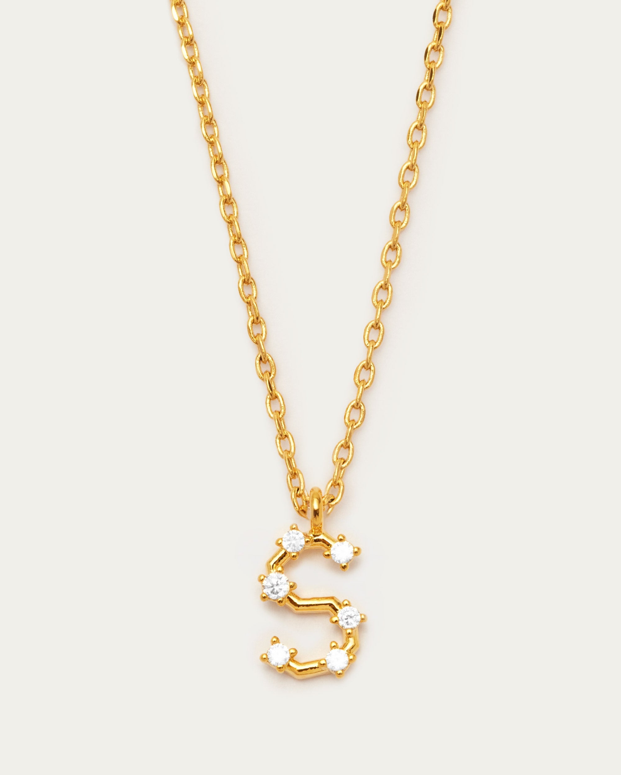Diamante Initial Letter S Necklace