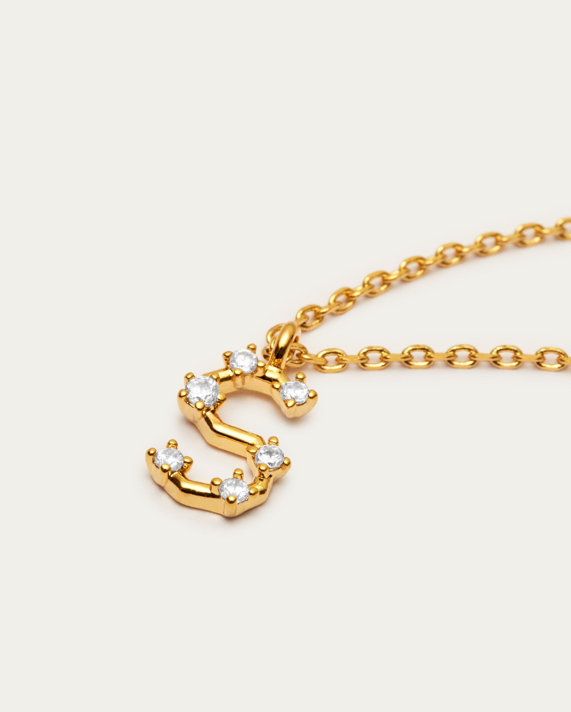 Diamante Initial Letter S Necklace