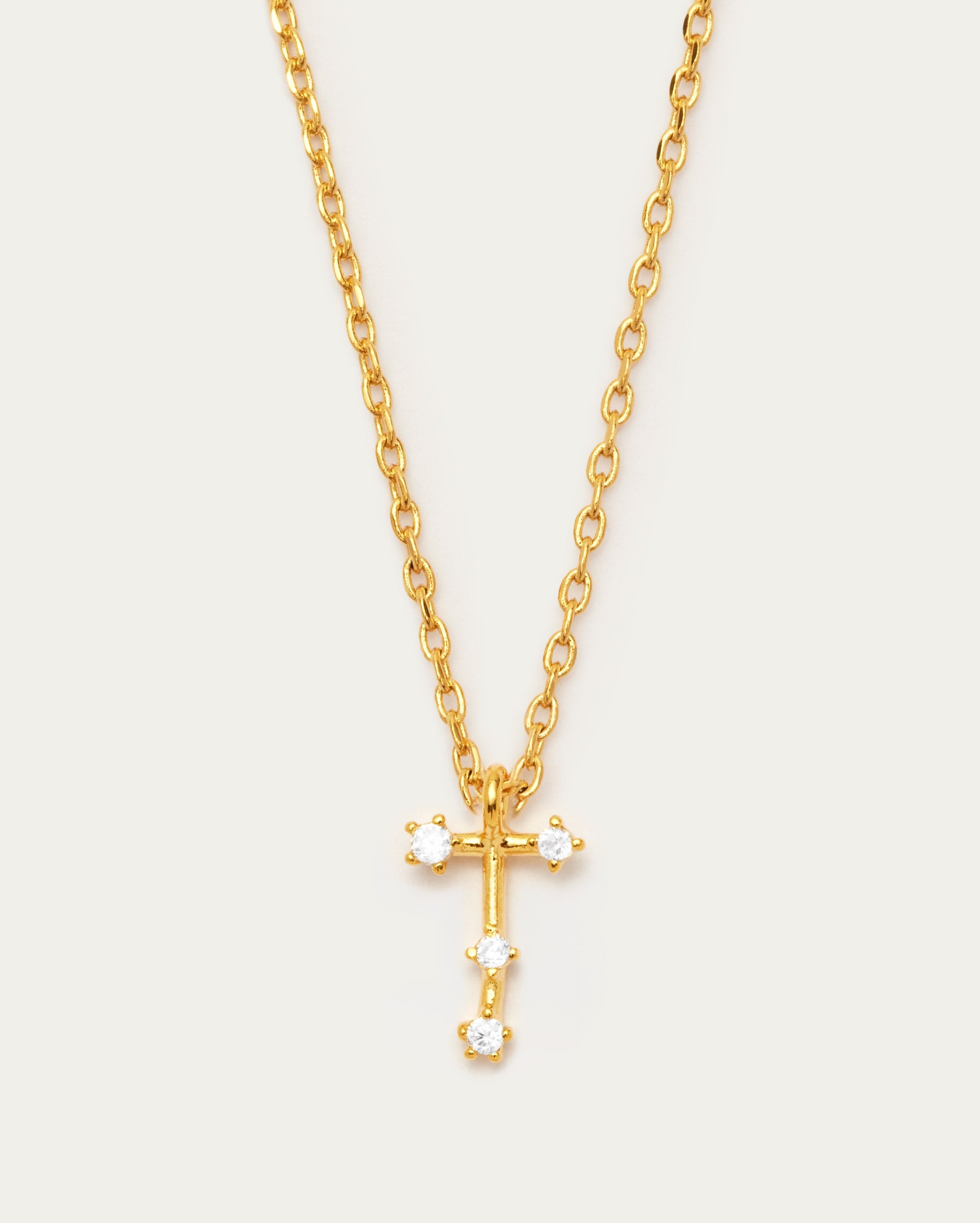 Diamante Initial Letter T Necklace