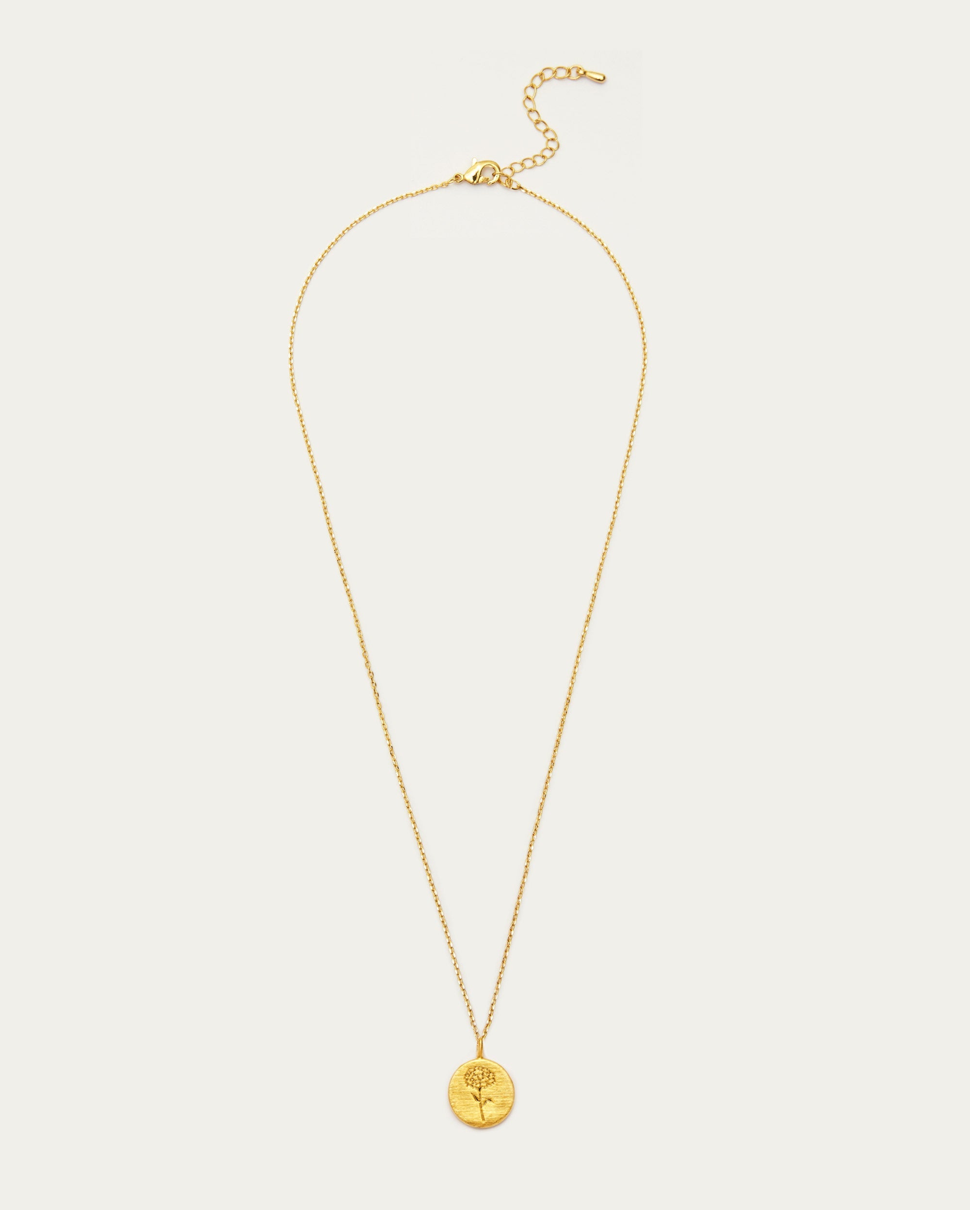 January Carnation Birth Flower Pendant Necklace