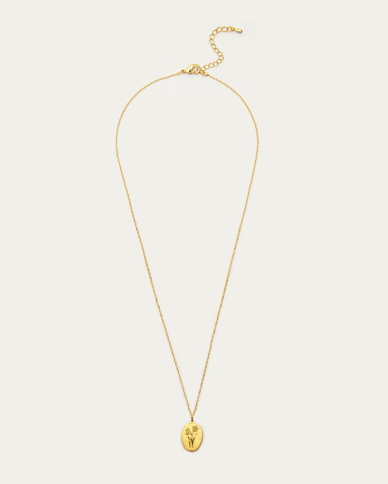 March Daffodil Birth Flower Pendant Necklace