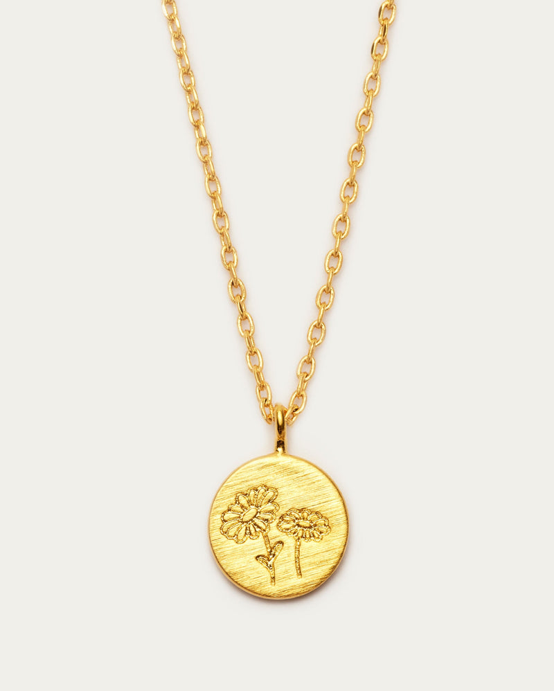 April Daisy Birth Flower Pendant Necklace