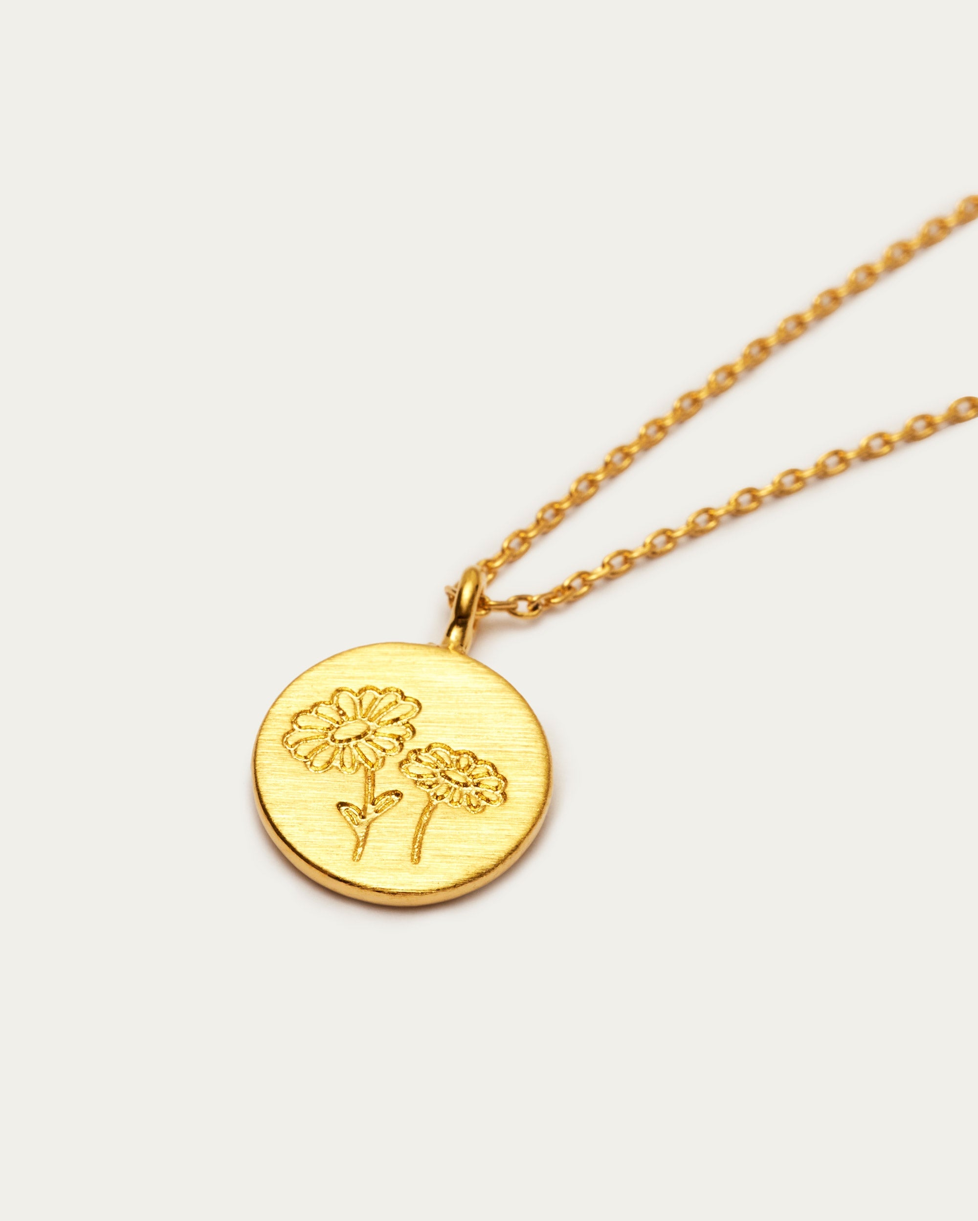 April Daisy Birth Flower Pendant Necklace