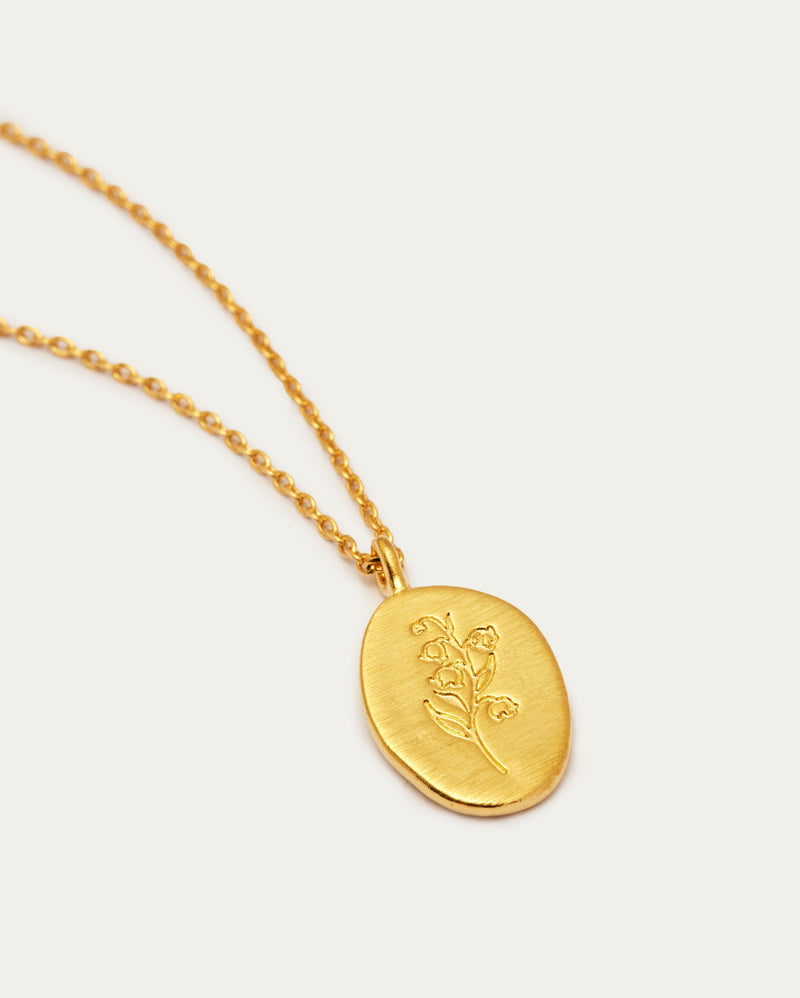 May Lily Of The Valley Birth Flower Pendant Necklace