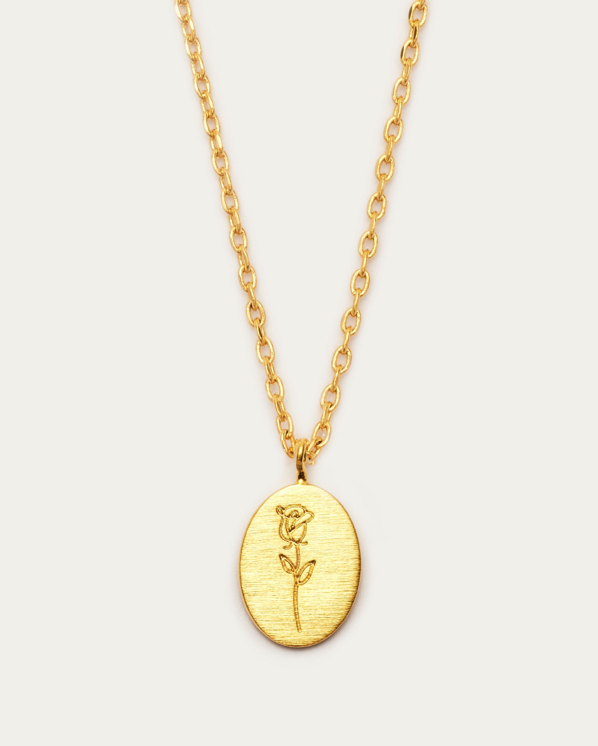 June Rose Birth Flower Pendant Necklace