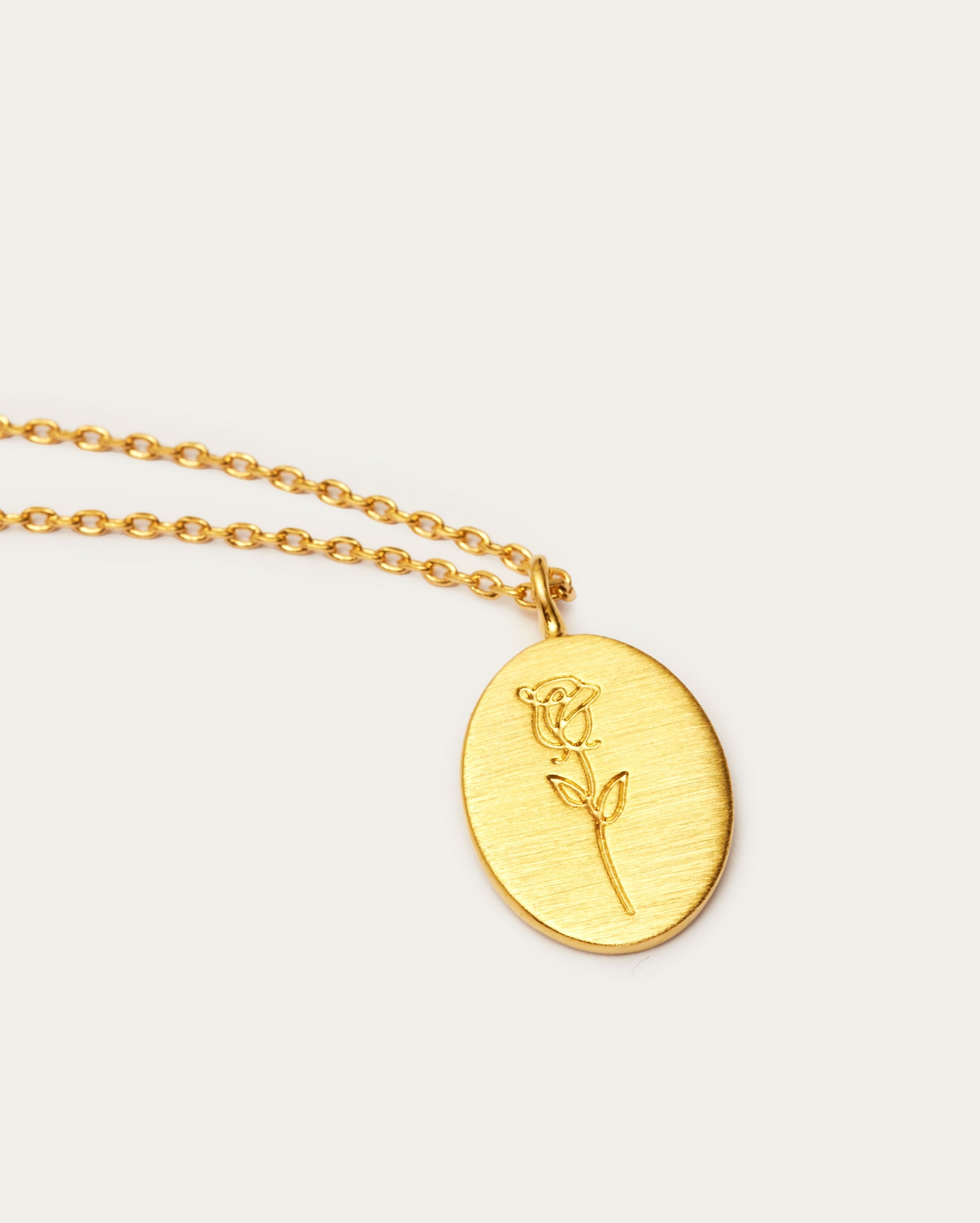 June Rose Birth Flower Pendant Necklace