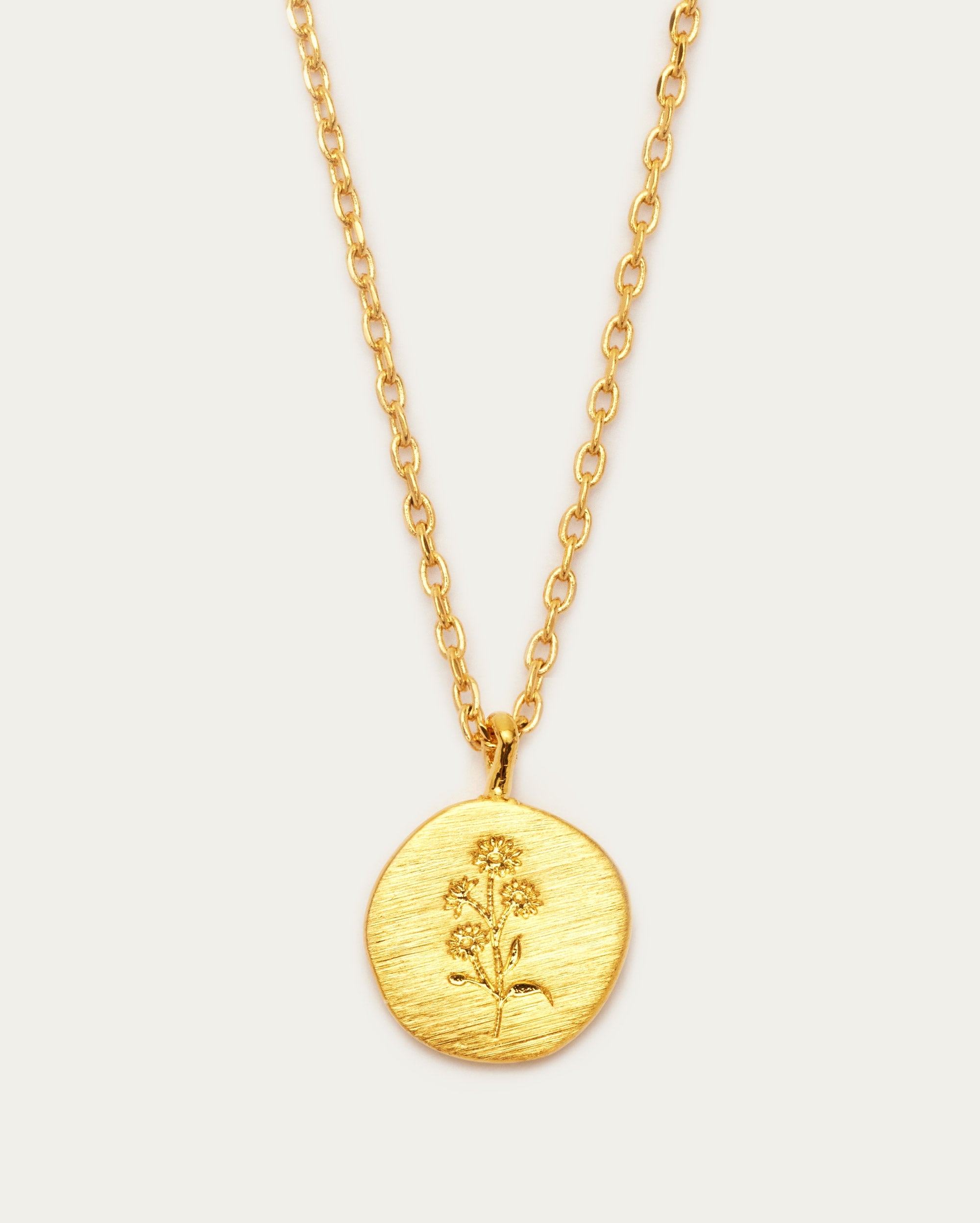 September Aster Birth Flower Pendant Necklace