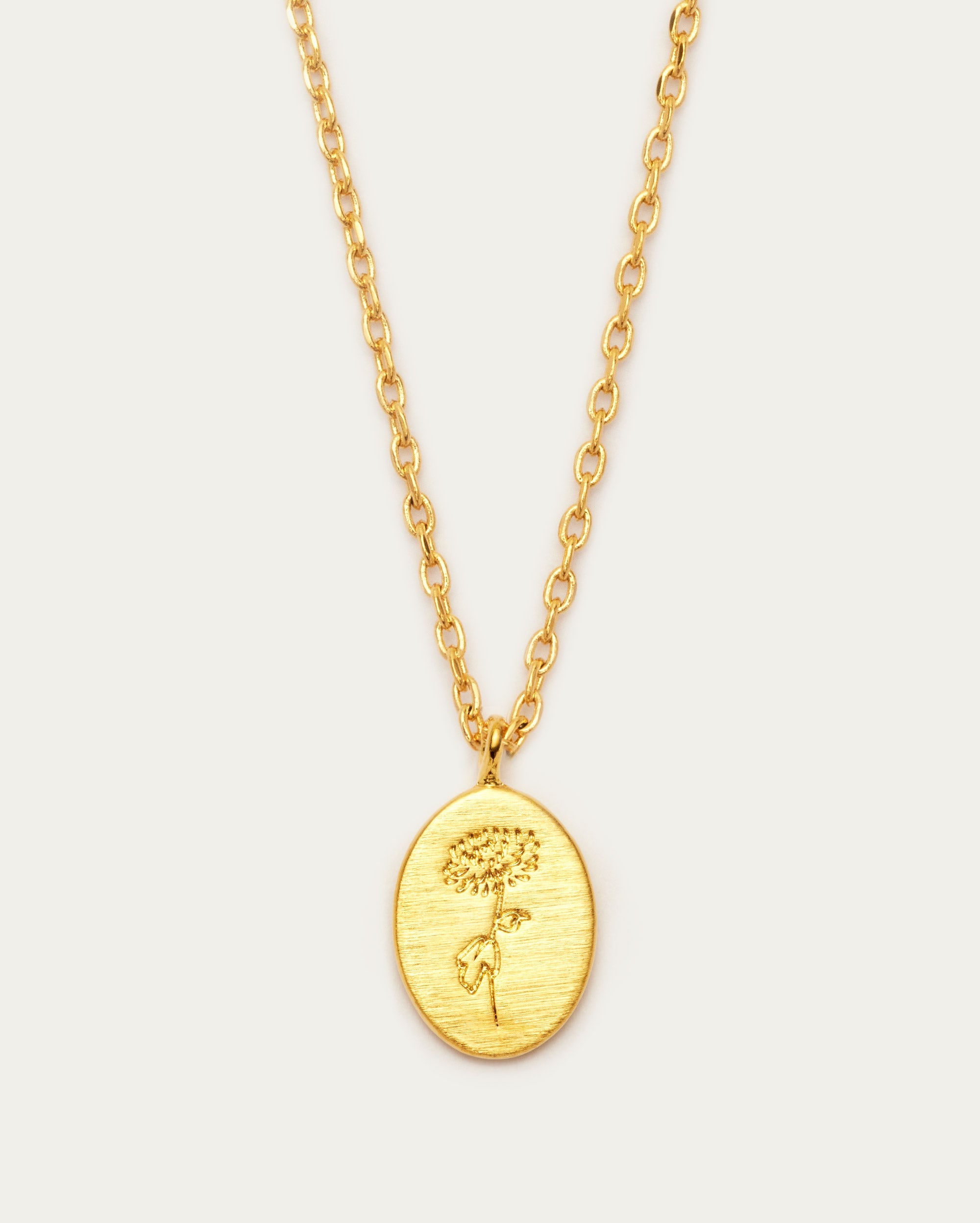 November Chrysanthemum Birth Flower Pendant Necklace