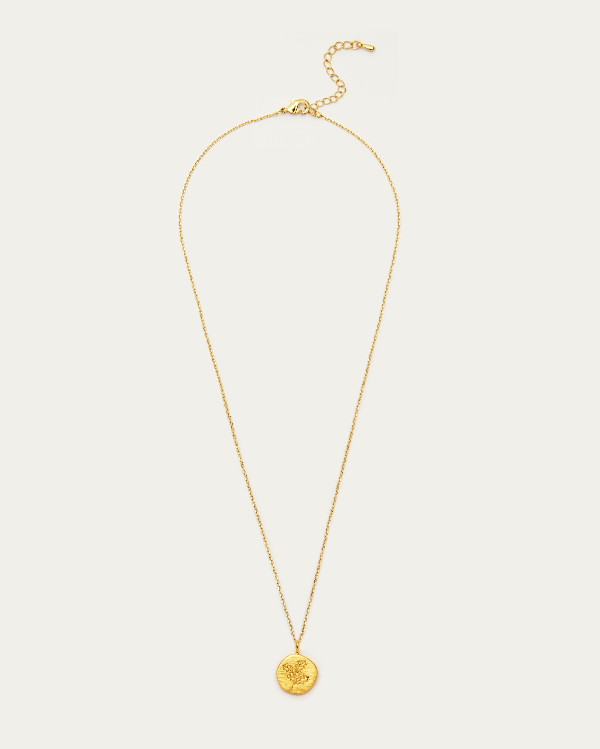 December Holly Birth Flower Pendant Necklace