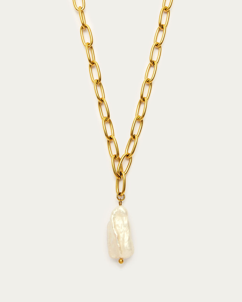 Pearl Pendant Chain Necklace
