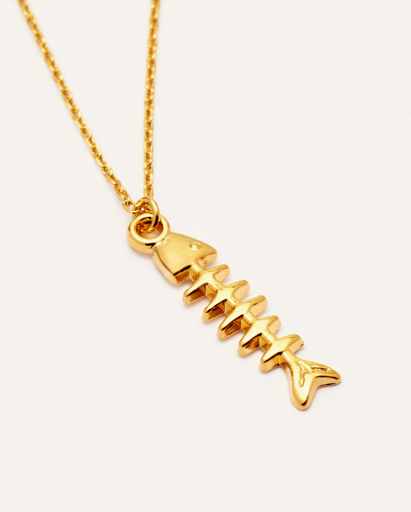 Fishbone Pendant Necklace