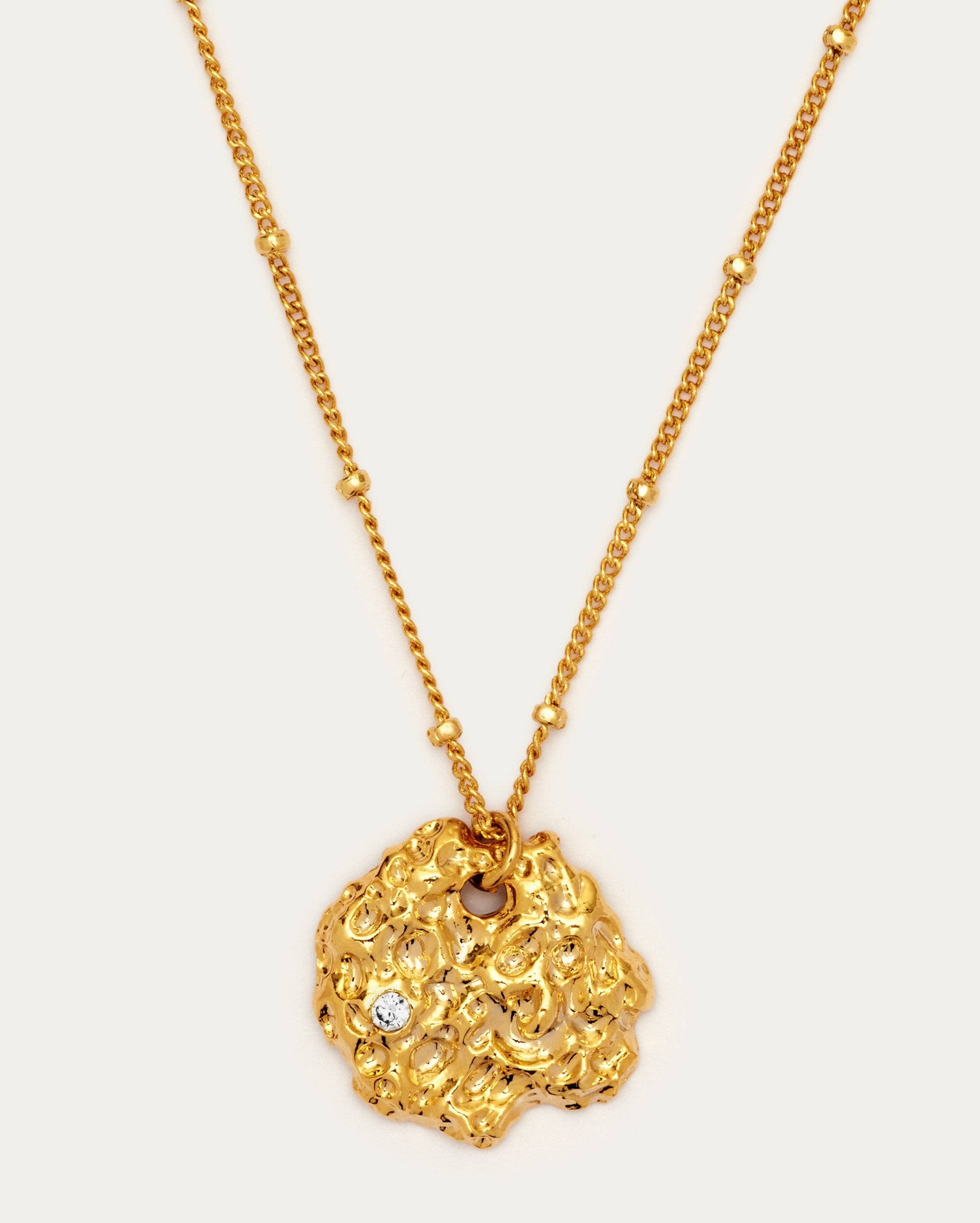 Molten Bead Chain Pendant Necklace