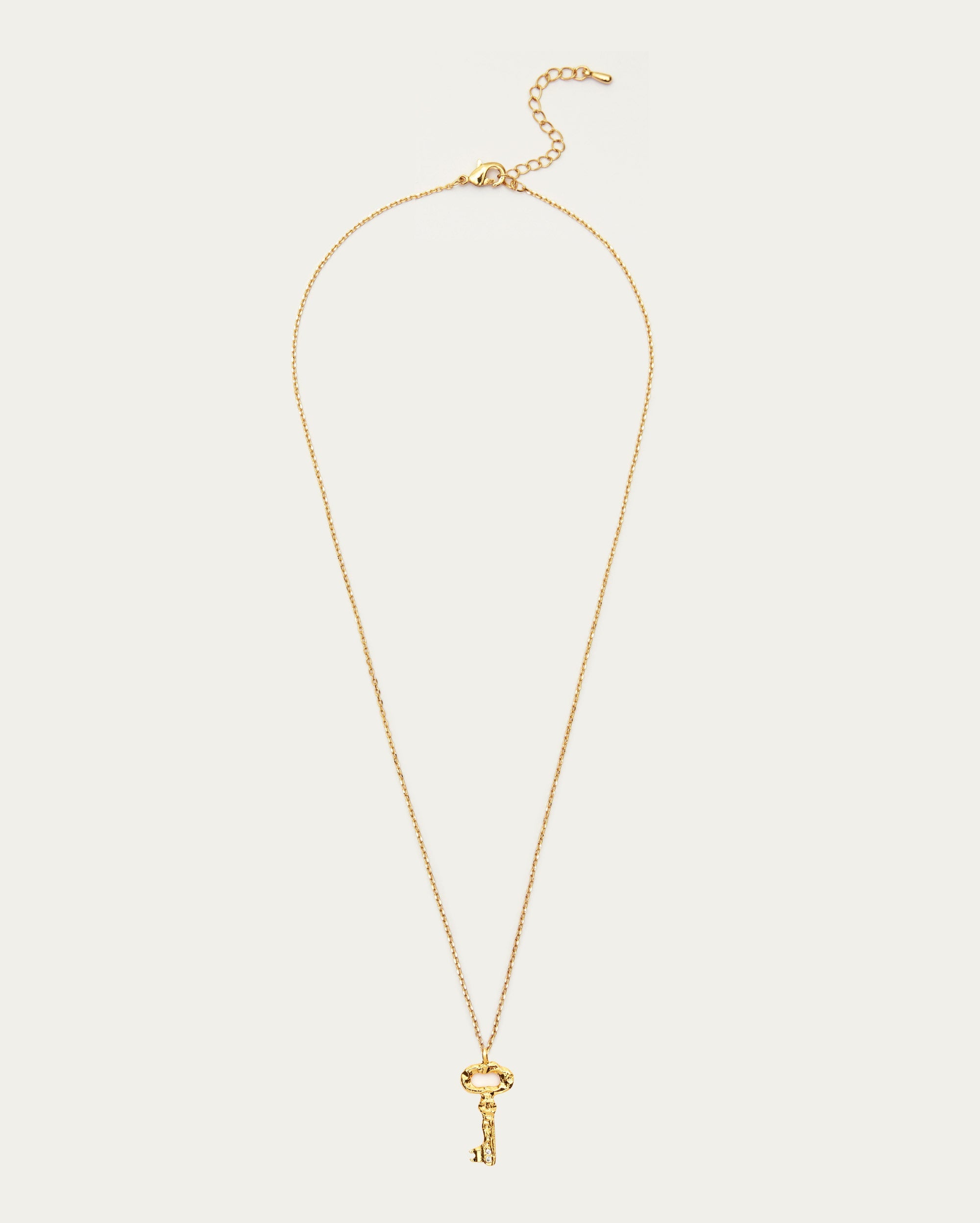 Textured Key Pendant Necklace