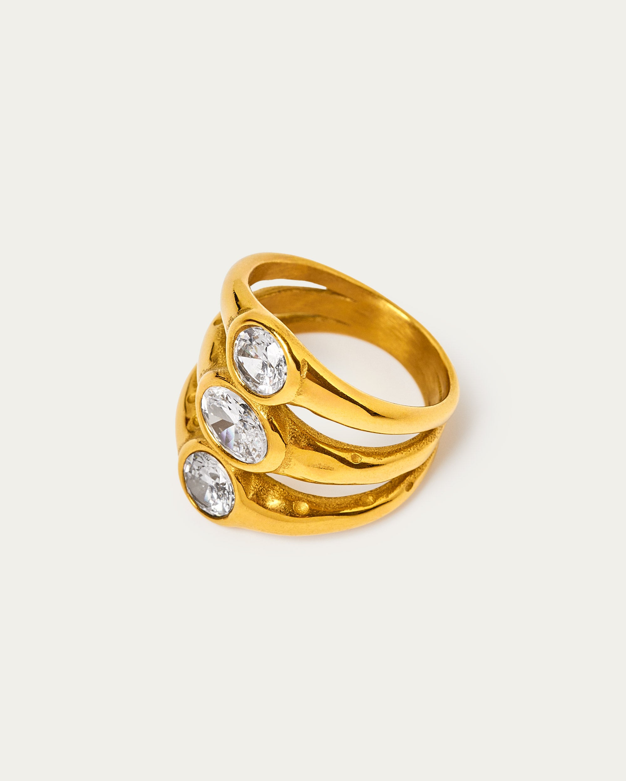 Chunky Triple Stone Ring