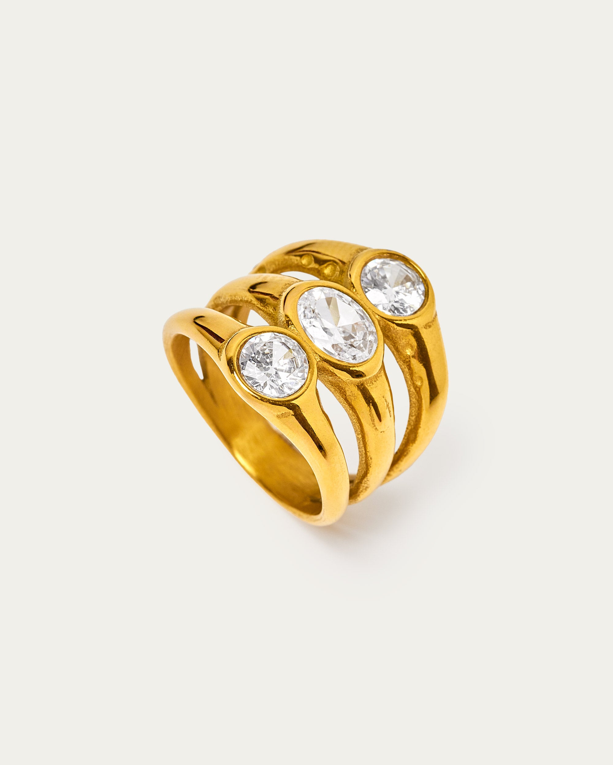 Chunky Triple Stone Ring