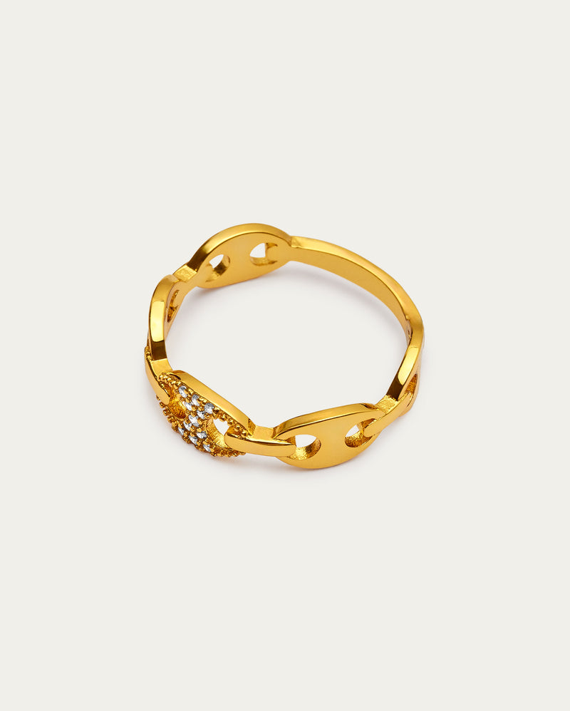 Gold Parvè Chain-link Ring