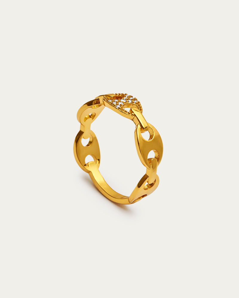 Gold Parvè Chain-link Ring