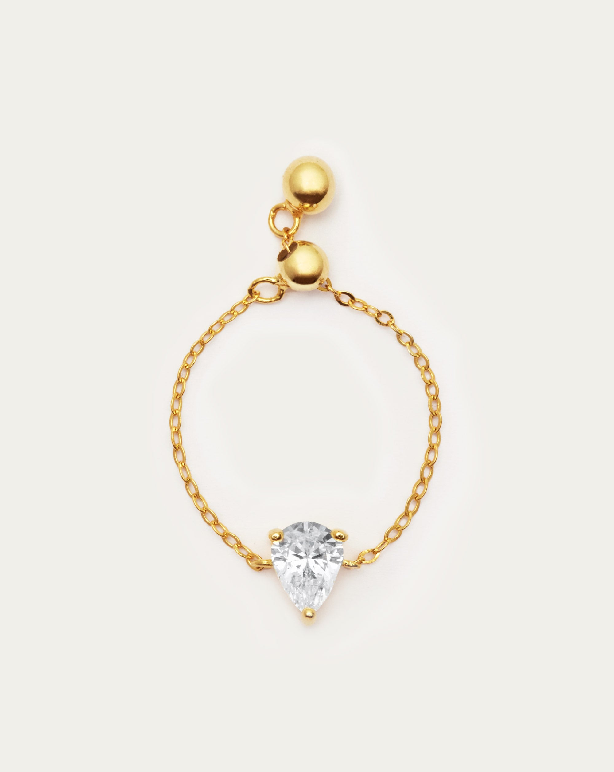 Pear Pendant Adjustable Chain Ring