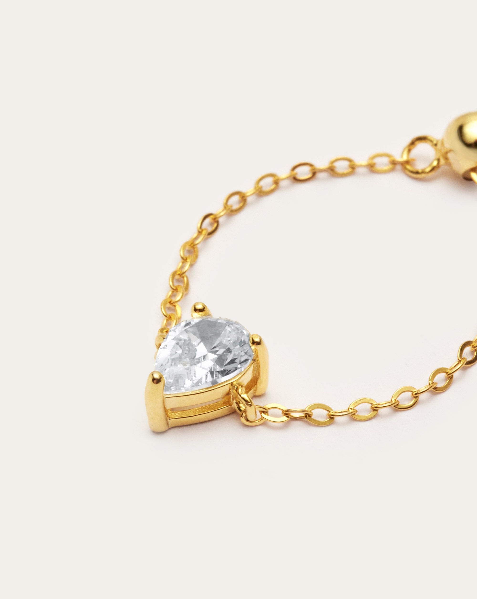 Pear Pendant Adjustable Chain Ring