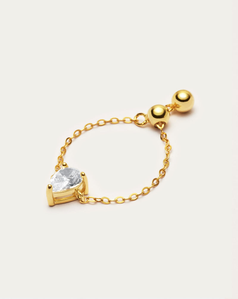 Pear Pendant Adjustable Chain Ring