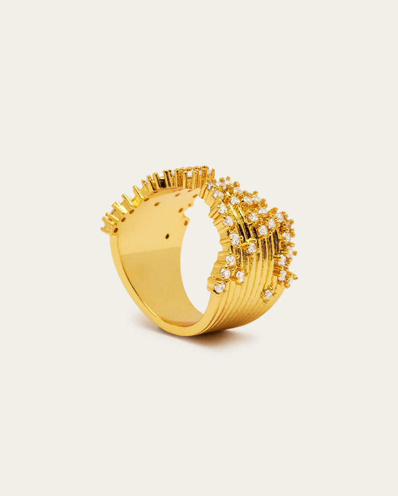 Architectural Diamonte Ring