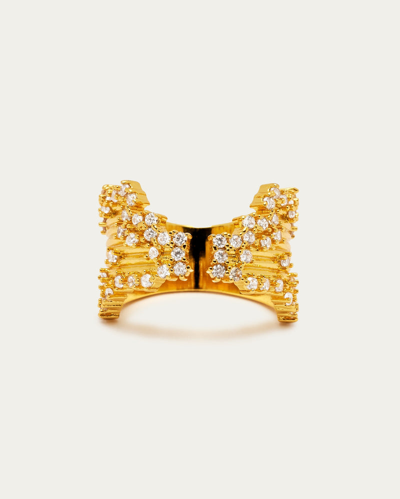 Architectural Diamonte Ring