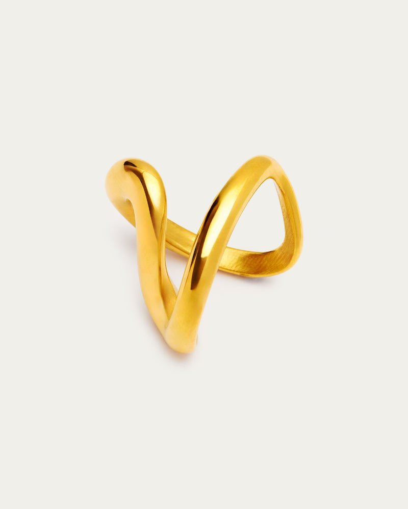 Sculptural Wave Statement Ring