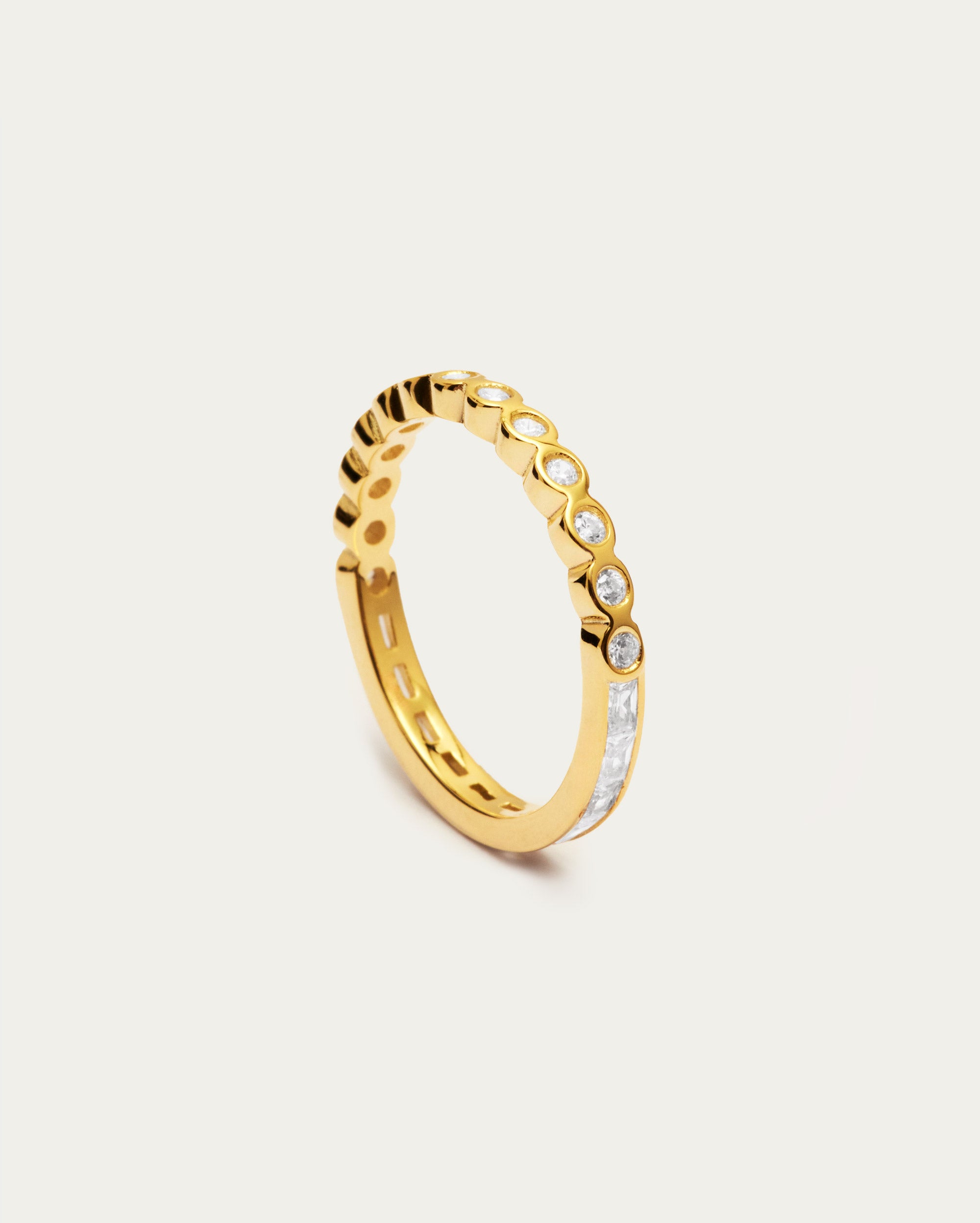 Tennis Sterling Gold Stacking Ring