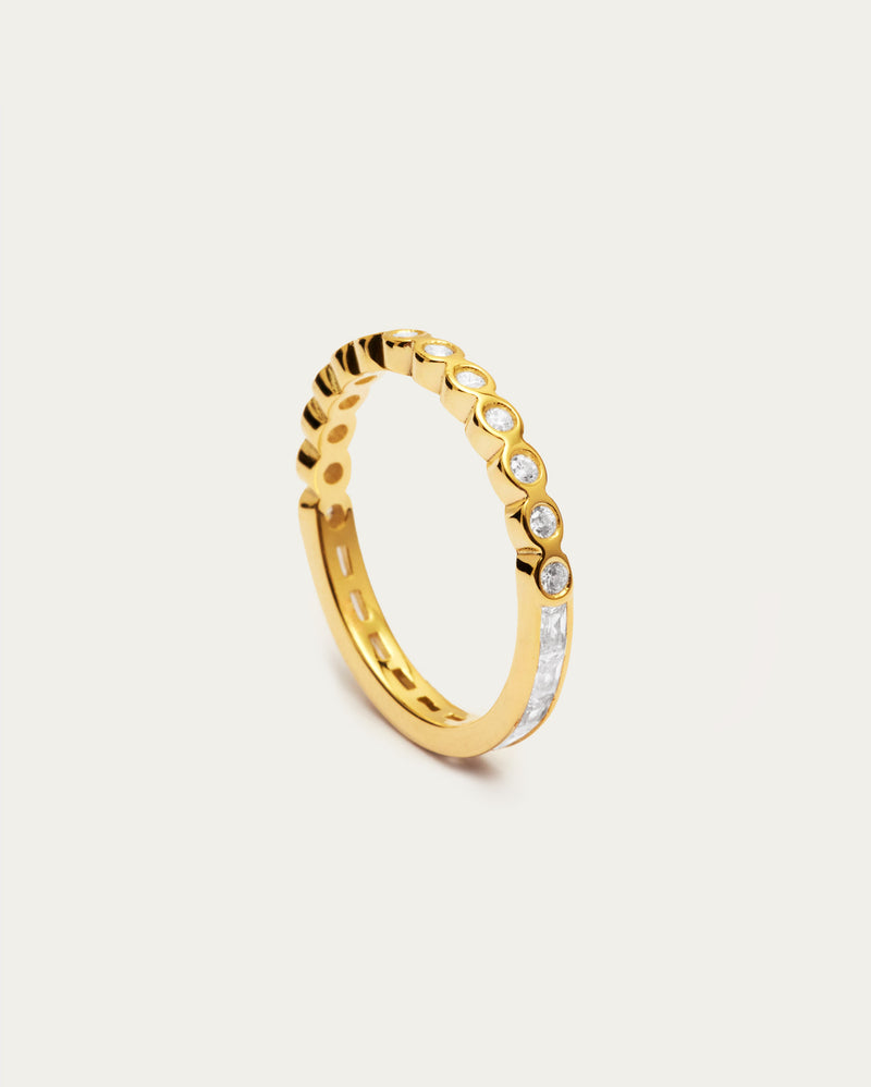 Tennis Sterling Gold Stacking Ring