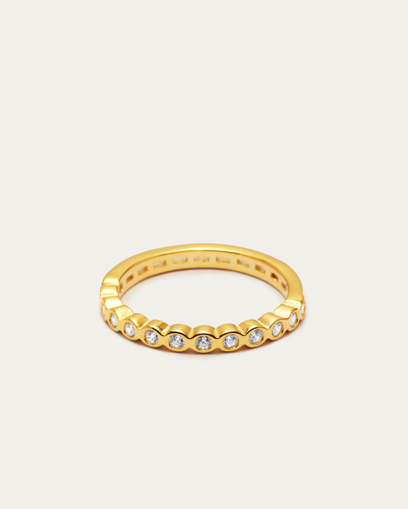Tennis Sterling Gold Stacking Ring