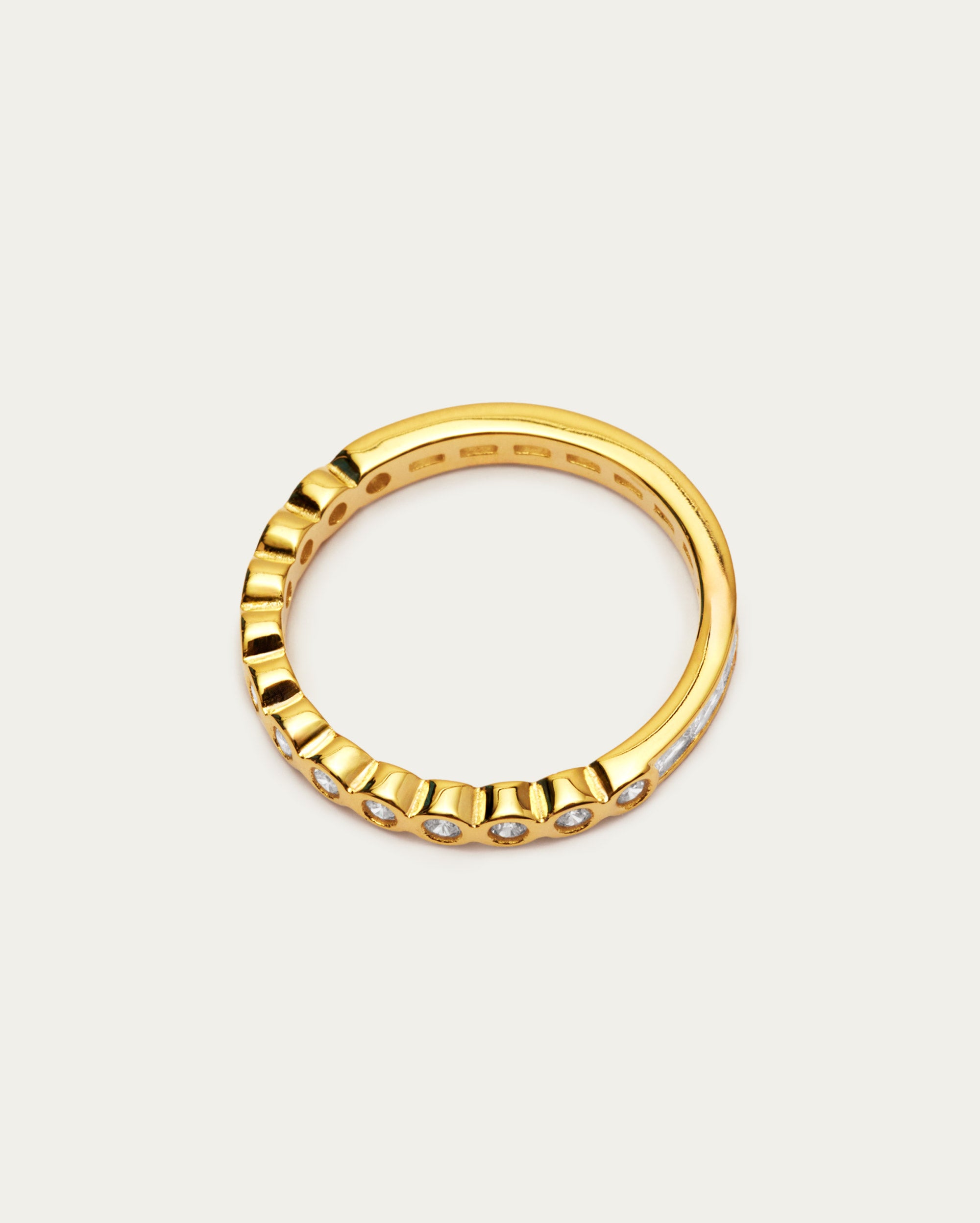 Tennis Sterling Gold Stacking Ring
