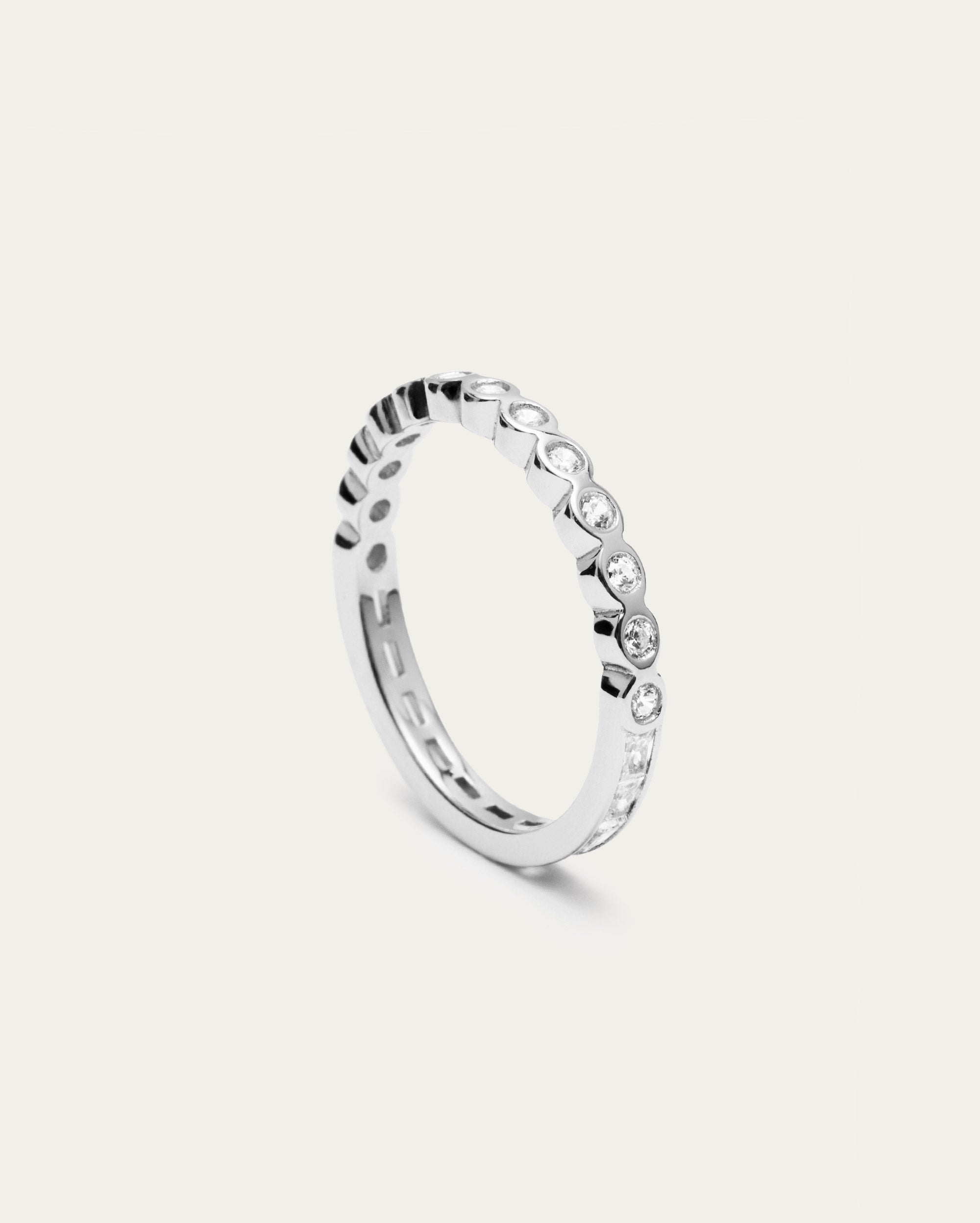 Tennis Sterling Silver Stacking Ring