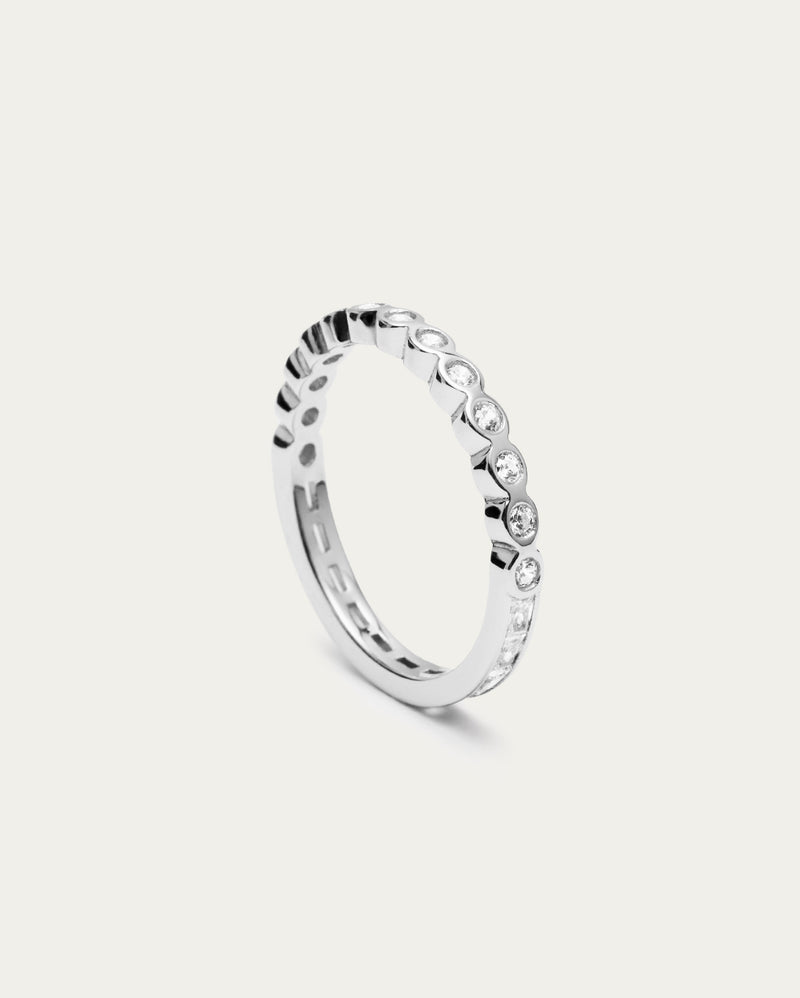 Tennis Sterling Silver Stacking Ring