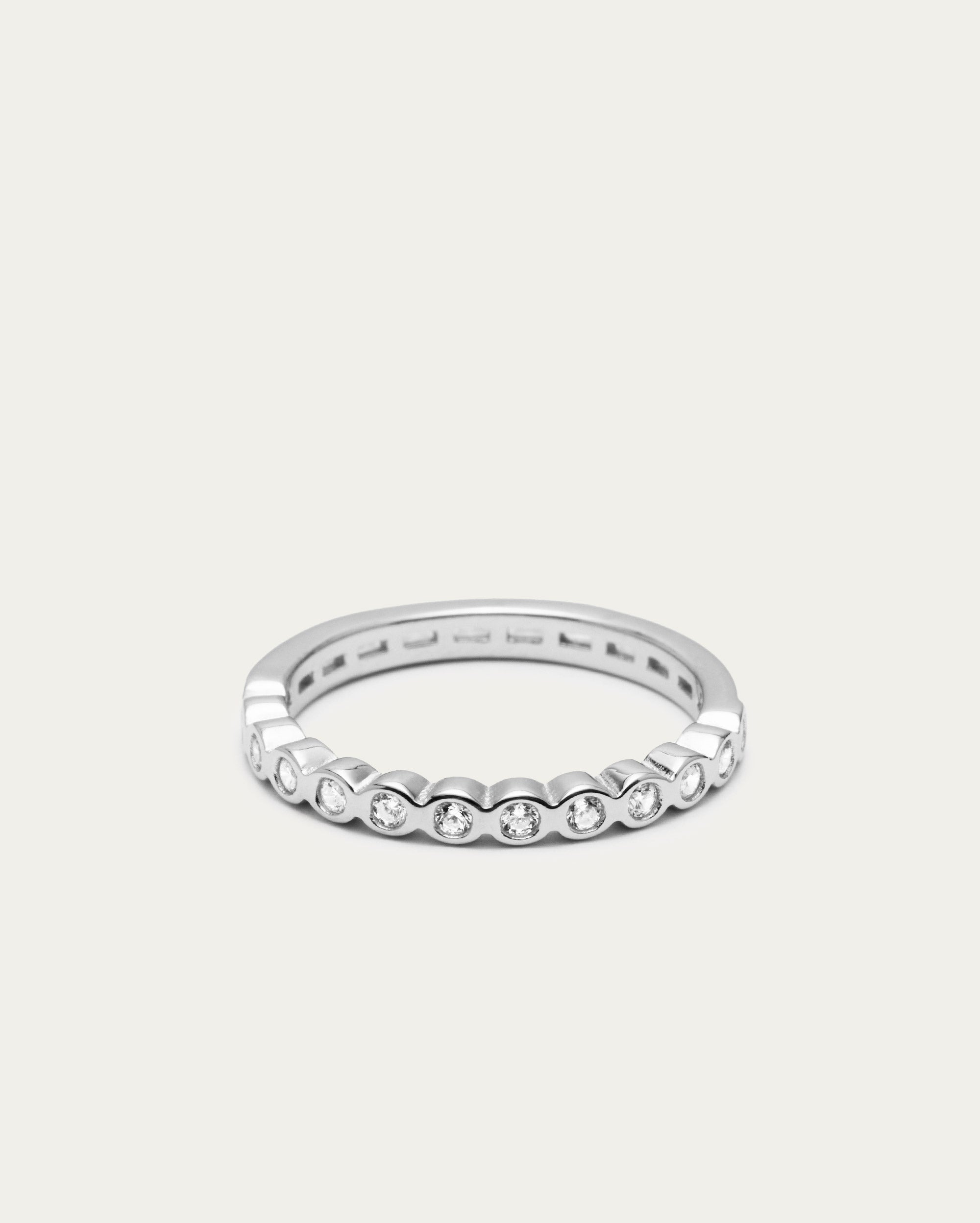 Tennis Sterling Silver Stacking Ring