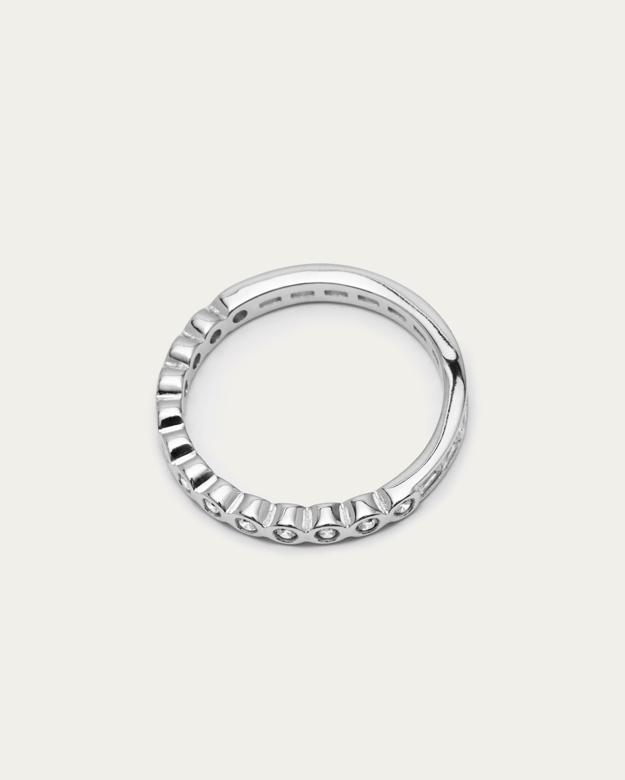 Tennis Sterling Silver Stacking Ring