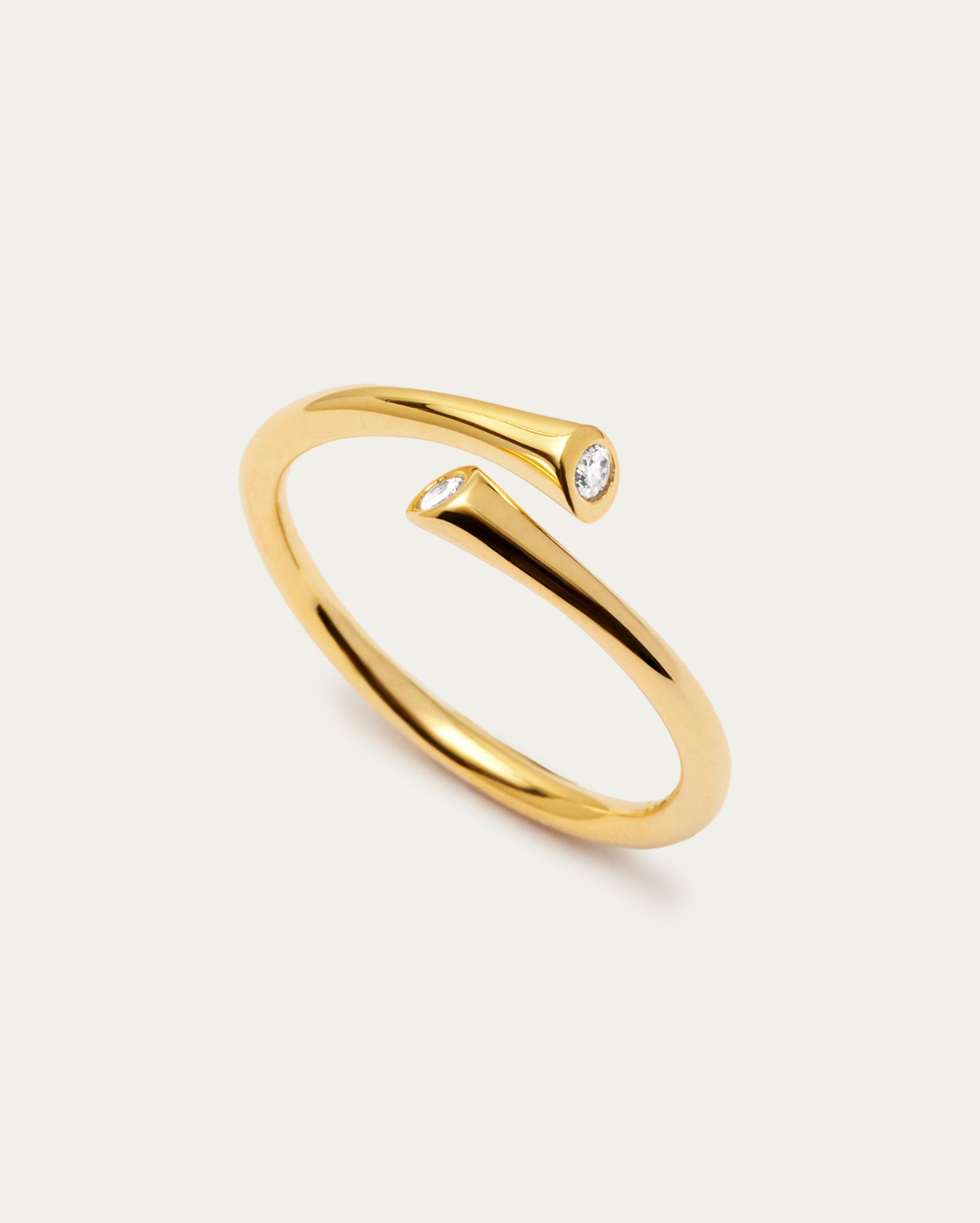 Open Swirl Diamonte Detail Ring