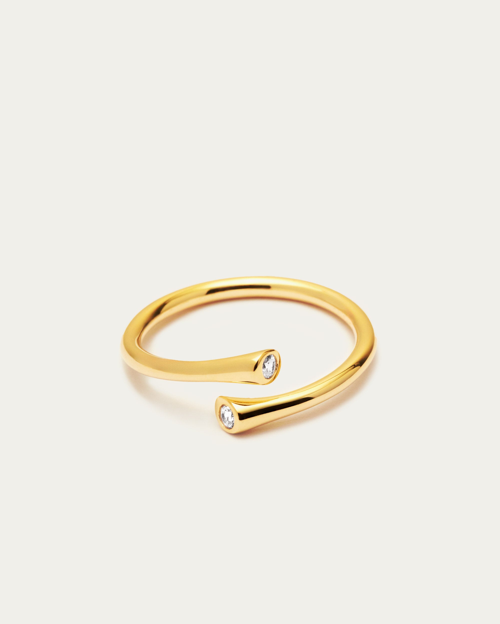 Open Swirl Diamonte Detail Ring