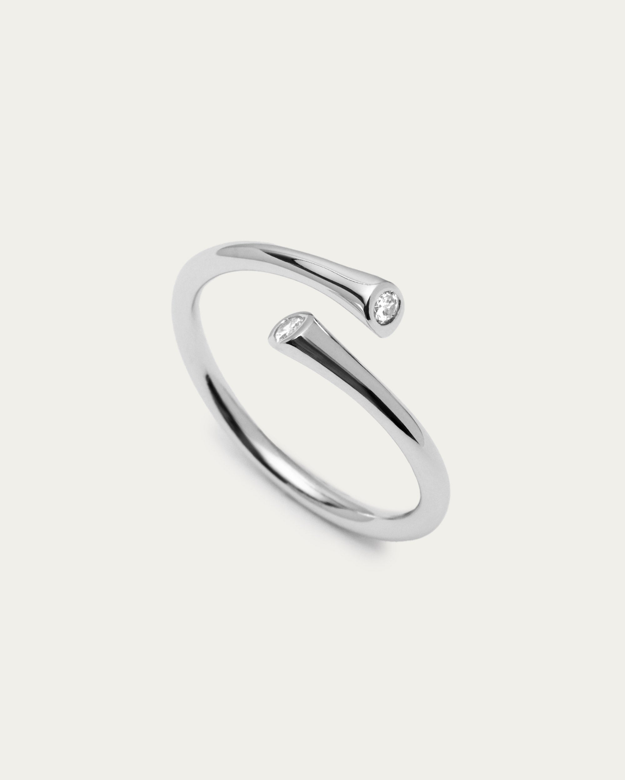 Open Swirl Diamonte Detail Ring