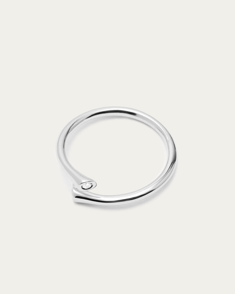 Open Swirl Diamonte Detail Ring
