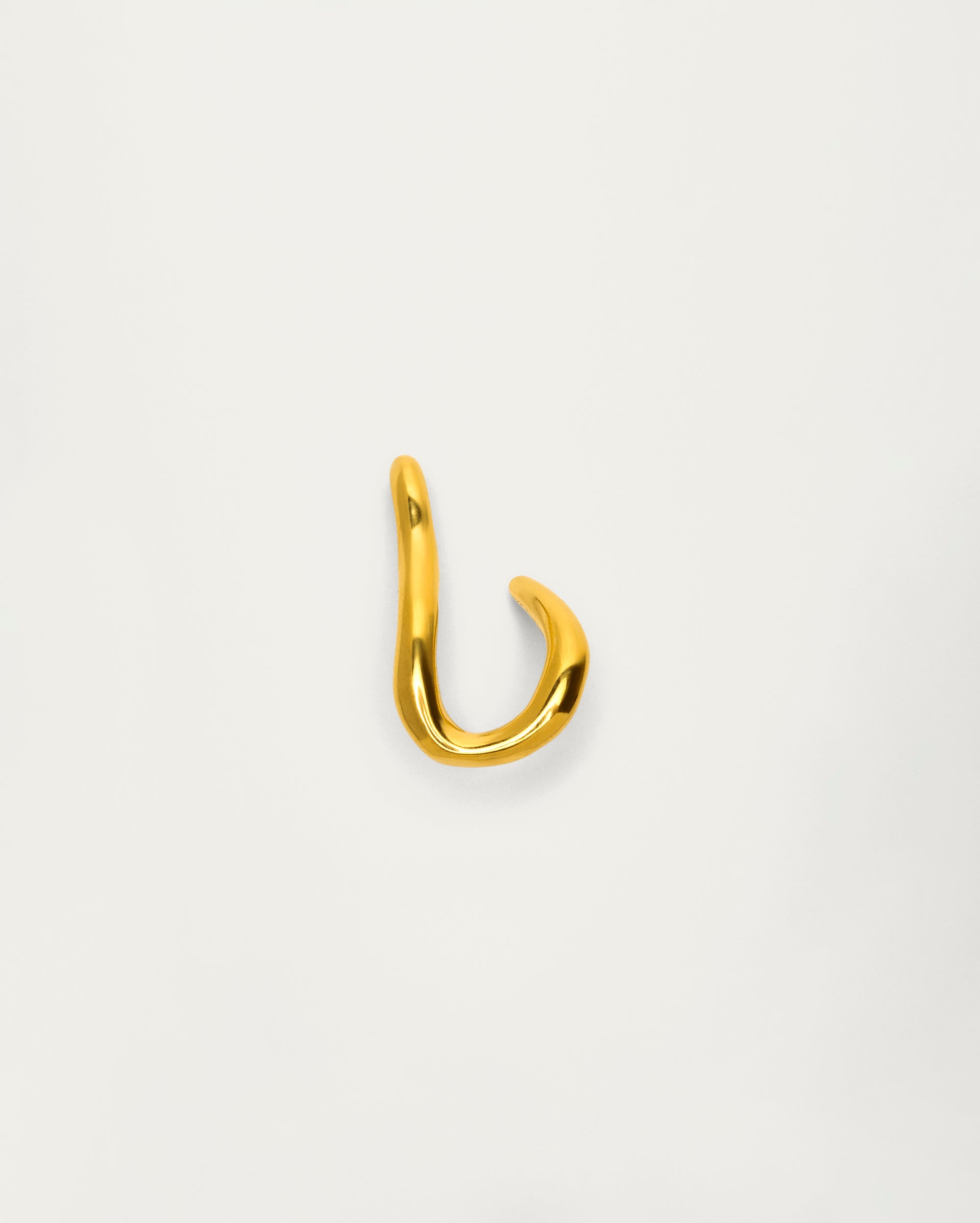 Gold Modern Sculpted Stud Hoop Earrings