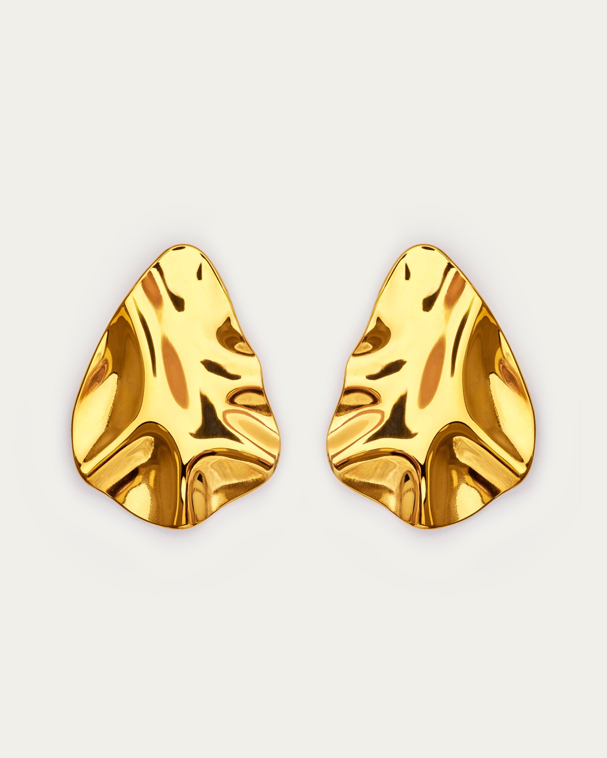 Sculpted Molten Gold Statement Earrings