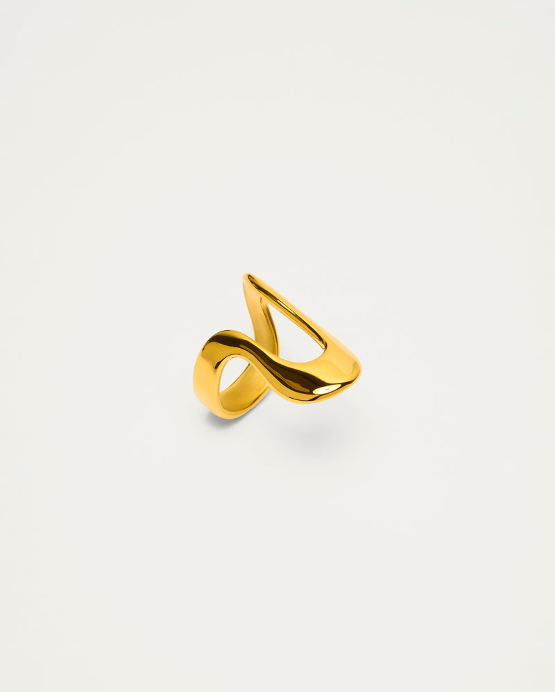 Gold Sculptural Open Ring