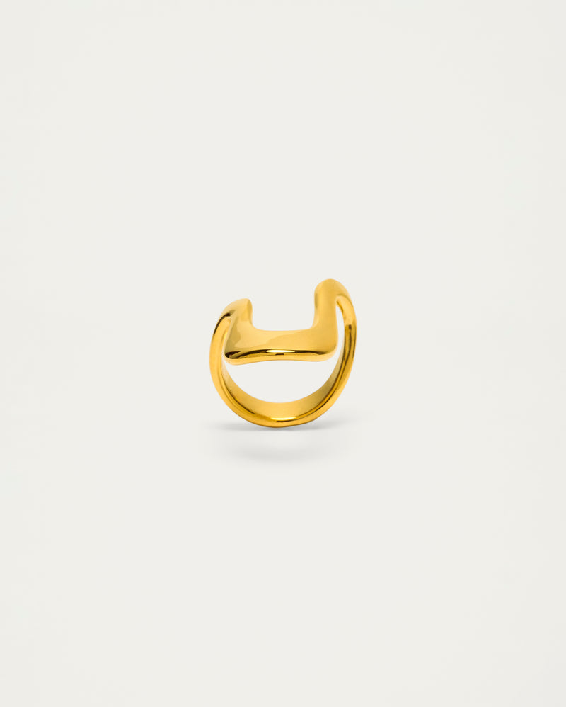 Gold Sculptural Open Ring