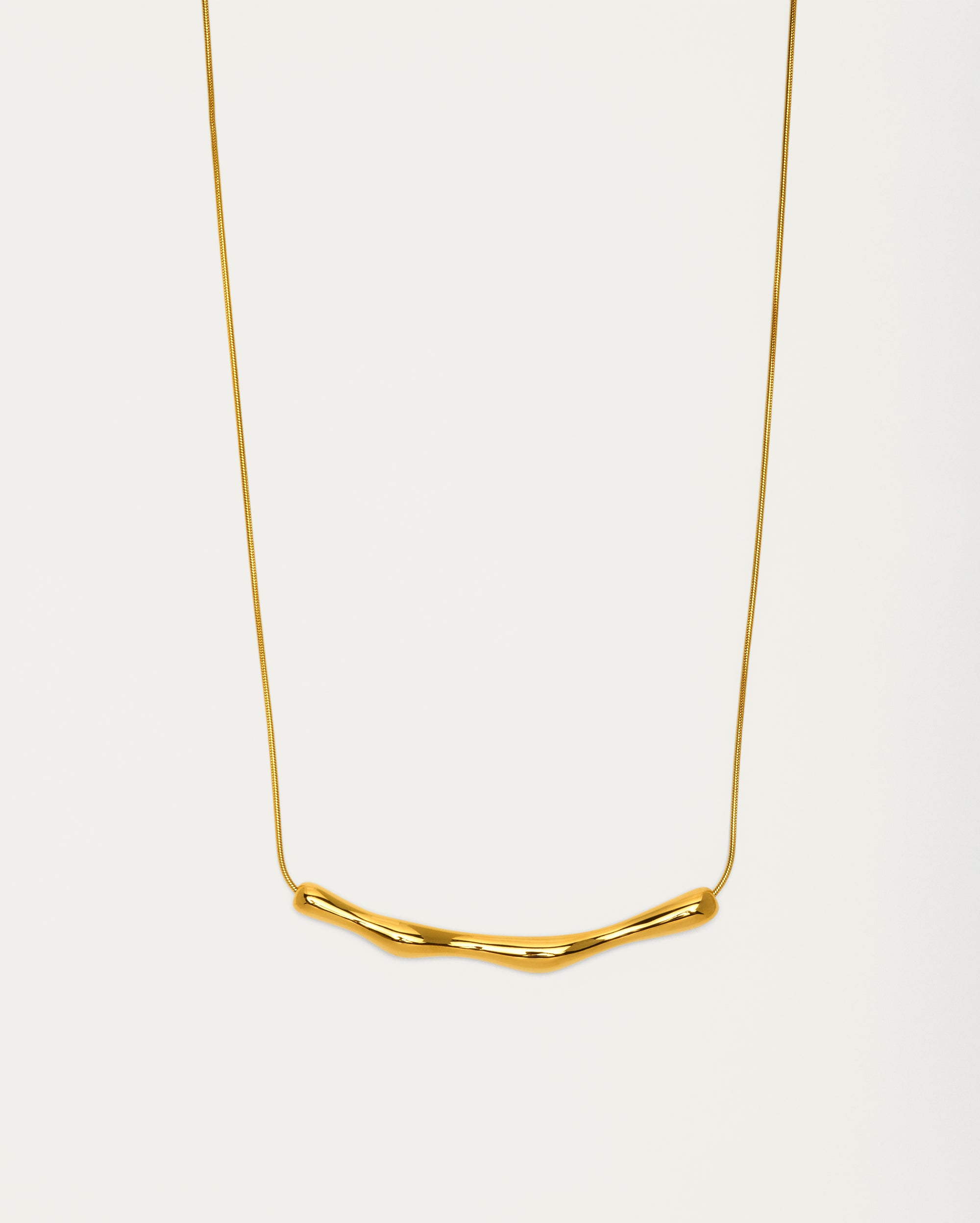 Gold Molten Bar Statement Necklace