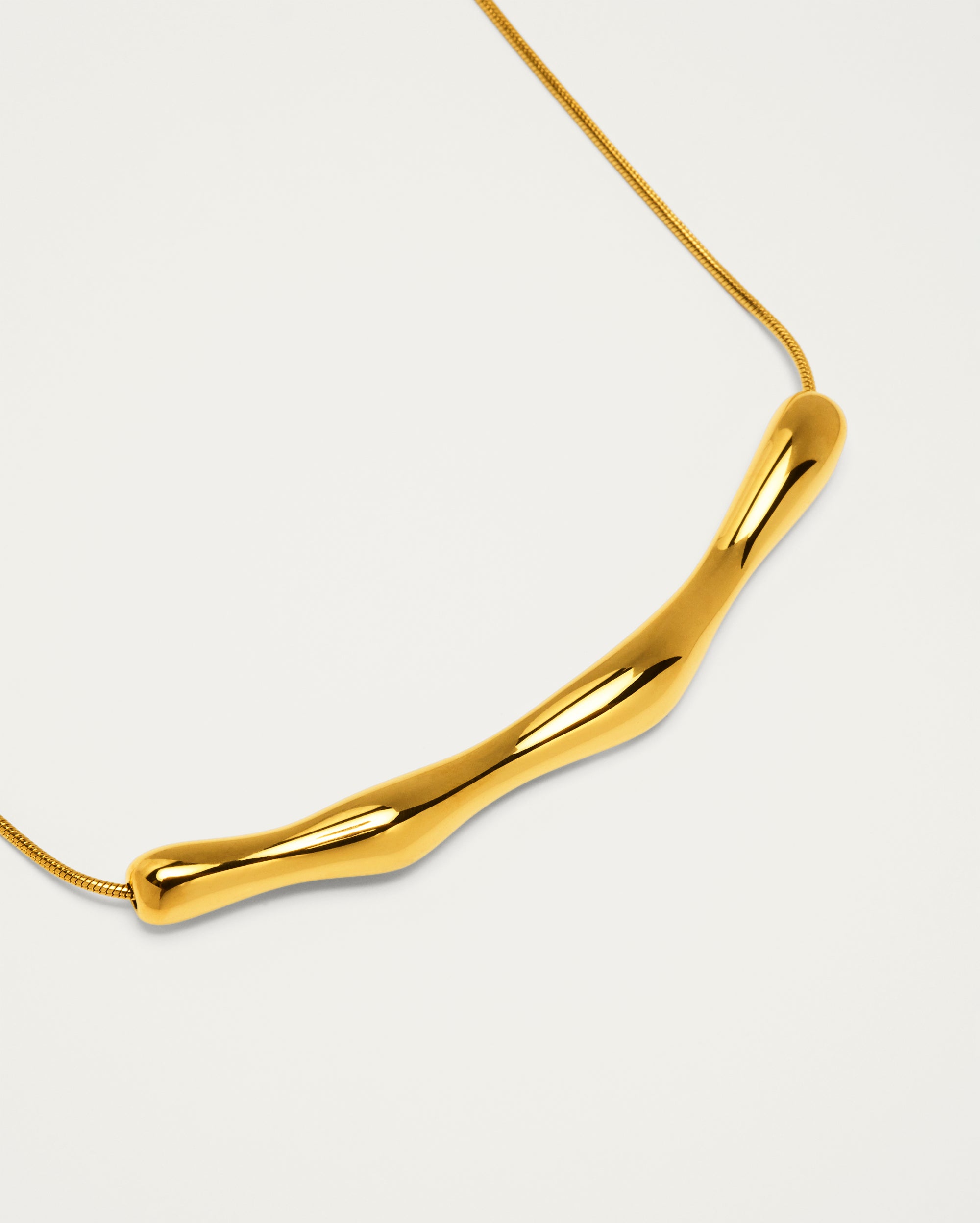 Gold Molten Bar Statement Necklace