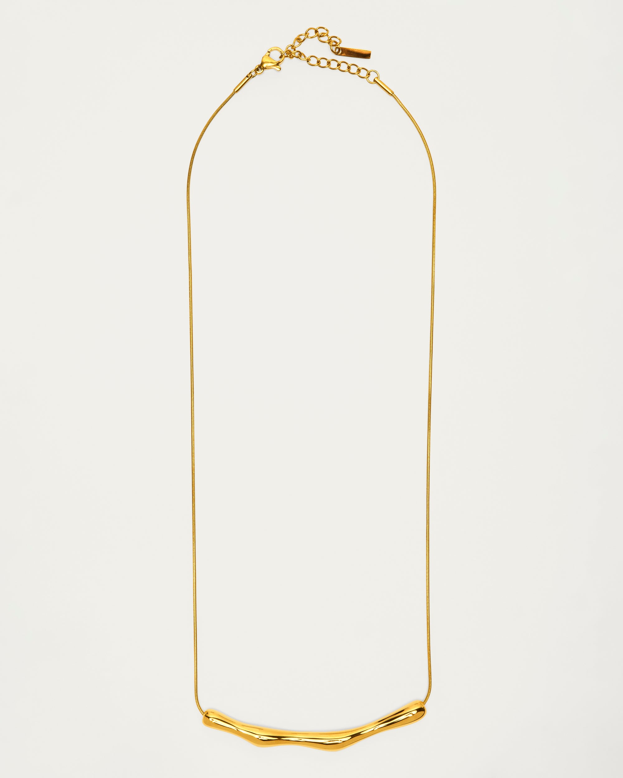 Gold Molten Bar Statement Necklace